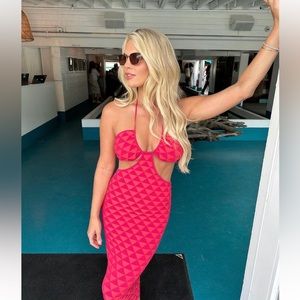 The Kiana Midi Dress in Texture Geo